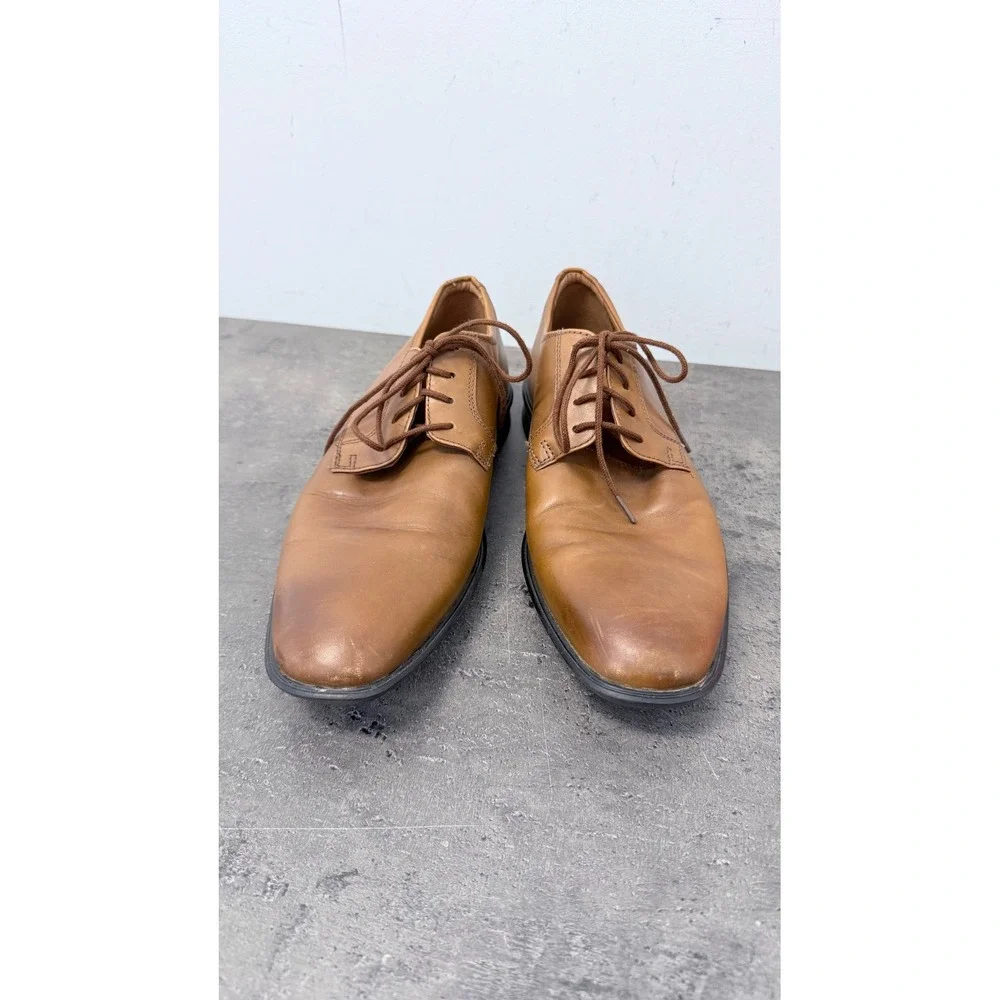 Clarks‎ Collection Men Tan Leather Ultimate Comfort Derby Dress Shoes Size 8.5